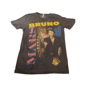 Bruno Mars Shirt Mens Small Black 24K Magic World Tour Graphic Concert Tee